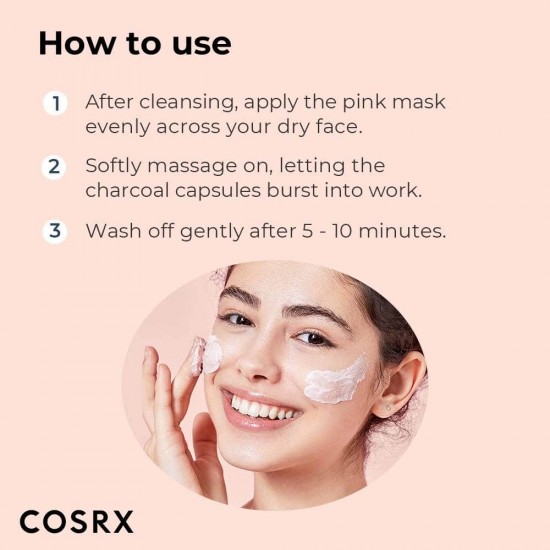COSRX - Poreless Clarifying Charcoal Mask Pink 110g + 30ml TONER FREE GIFT 