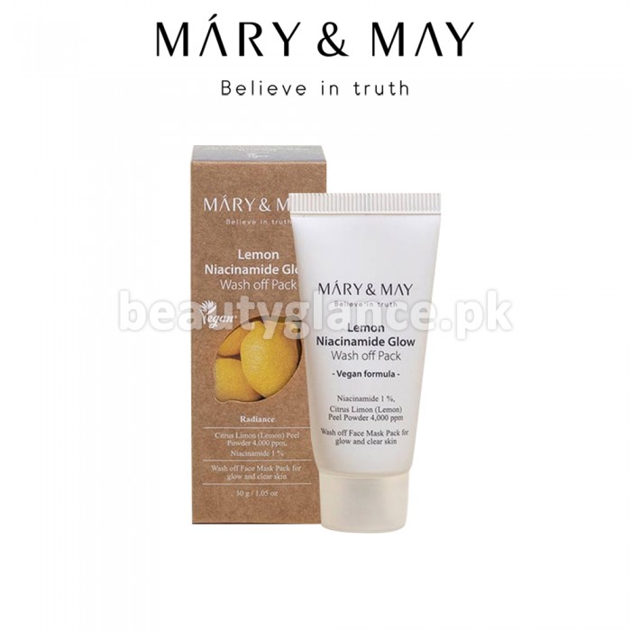MARY and MAY- Lemon Niacinamide Glow Wash Off Pack 30g
