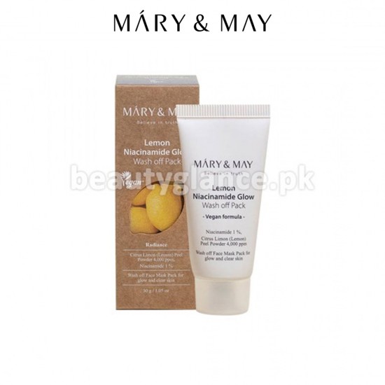 MARY and MAY- Lemon Niacinamide Glow Wash Off Pack 30g