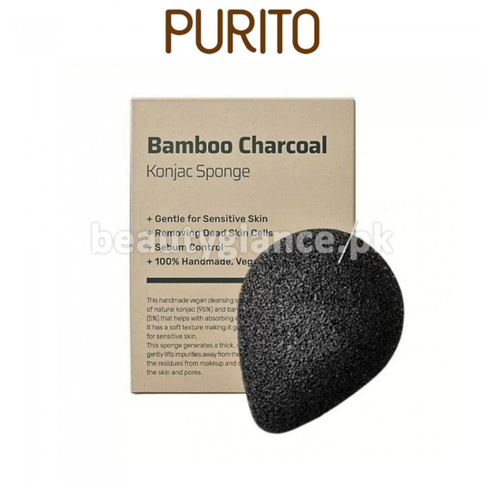 PURITO - Bamboo Charcoal Konjac Sponge
