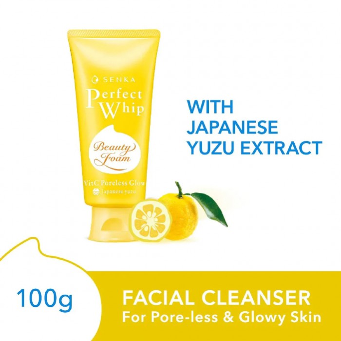 SHISEIDO - Senka Perfect Whip Vit C Poreless Glow Face Wash 100g