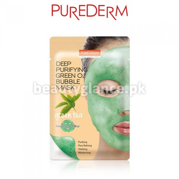 PUREDERM - Deep Purifying Green O2 Bubble Mask Green Tea