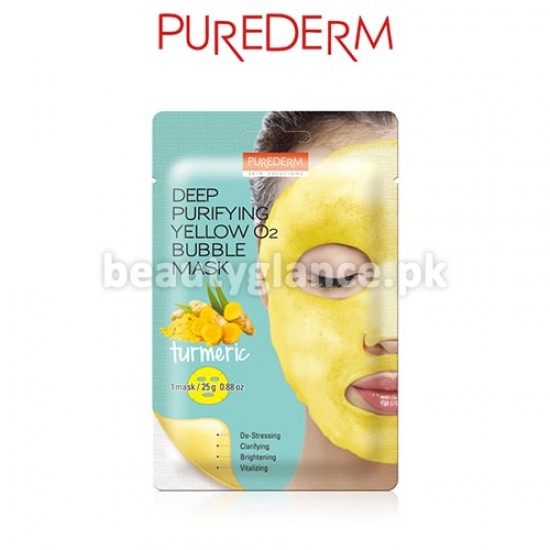 PUREDERM - Deep Purifying Yellow O2 Bubble Mask Turmeric